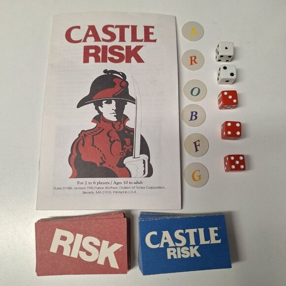 Castle Risk 1990 Board Game Replacement Pieces Dice Instruction Card Spy General - Picture 8 of 8